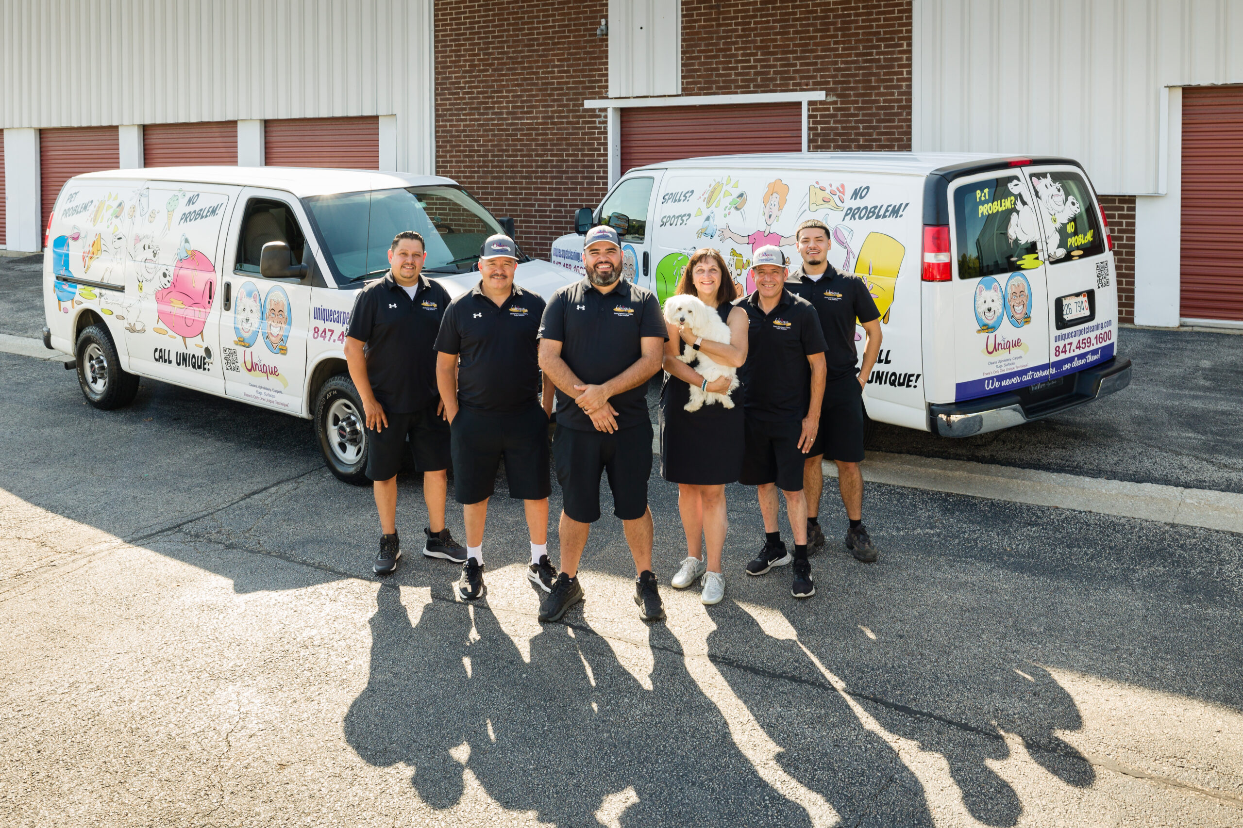 The Unique Carpet Cleaning team ready to help North Shore families with professional carpet cleaning